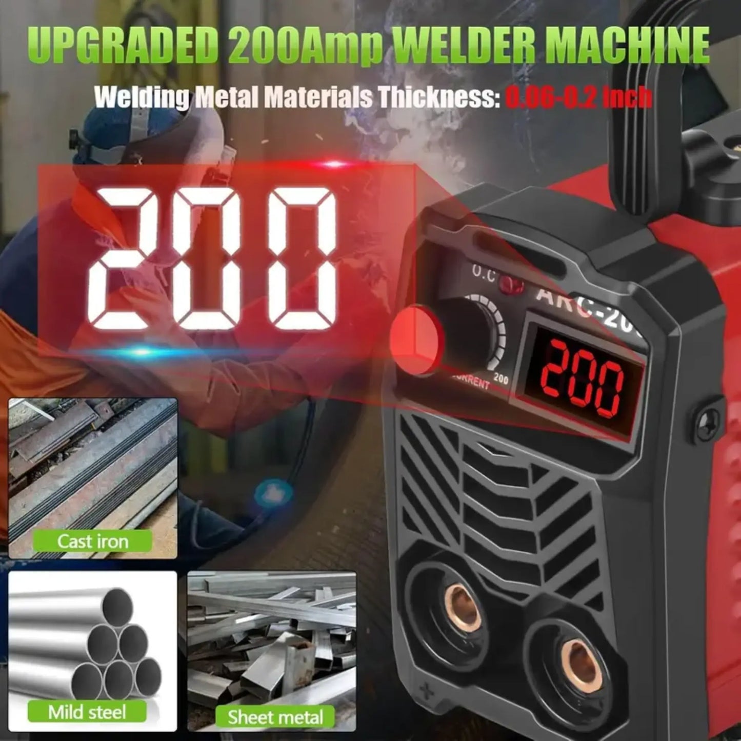 Flamyon QuickWeld Complete Welding System - Portable Stick Welder Machine 110V with Hot Start Arc Force Anti-Stick, Includes 20 Rods & 2 Chip Hammers