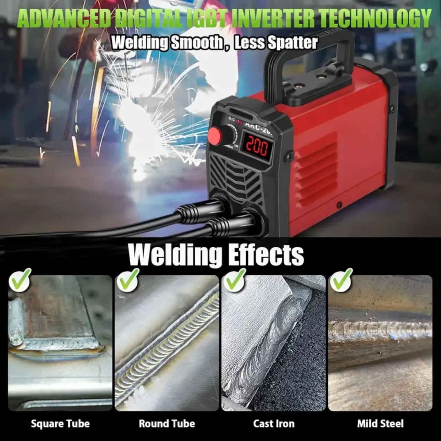 Flamyon QuickWeld Complete Welding System - Portable Stick Welder Machine 110V with Hot Start Arc Force Anti-Stick, Includes 20 Rods & 2 Chip Hammers