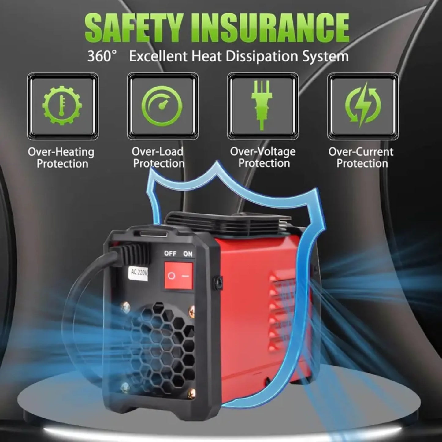 Flamyon QuickWeld Complete Welding System - Portable Stick Welder Machine 110V with Hot Start Arc Force Anti-Stick, Includes 20 Rods & 2 Chip Hammers