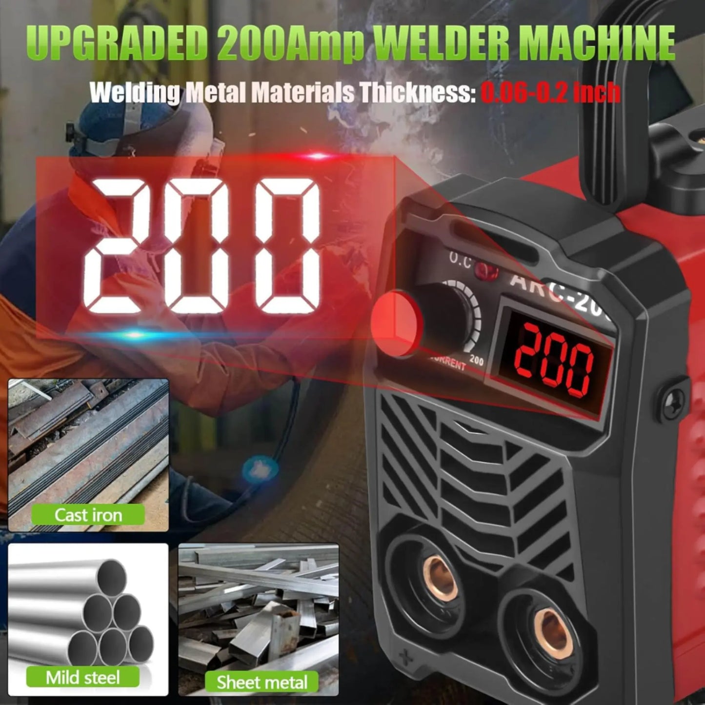 Flamyon QuickWeld Complete Welding System - Portable Stick Welder Machine 110V with Hot Start Arc Force Anti-Stick, Includes 20 Rods & 2 Chip Hammers