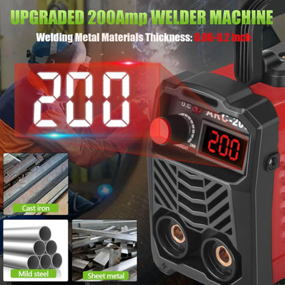 Flamyon QuickWeld Complete Welding System - Portable Stick Welder Machine 110V with Hot Start Arc Force Anti-Stick, Includes 20 Rods & 2 Chip Hammers